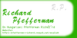 richard pfefferman business card